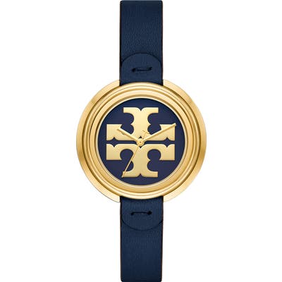 Tory Burch The Miller Leather Strap Watch,