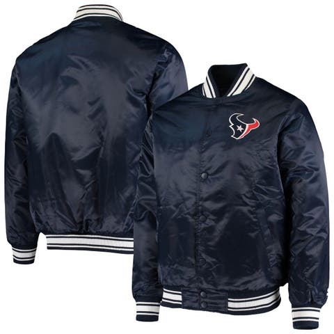 Men's Starter Navy/Silver Dallas Cowboys Enforcer Satin Varsity Full-Snap  Jacket