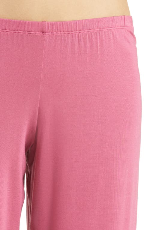 Shop Eberjey Gisele Jersey Knit Pajamas In Raspberry/ivory