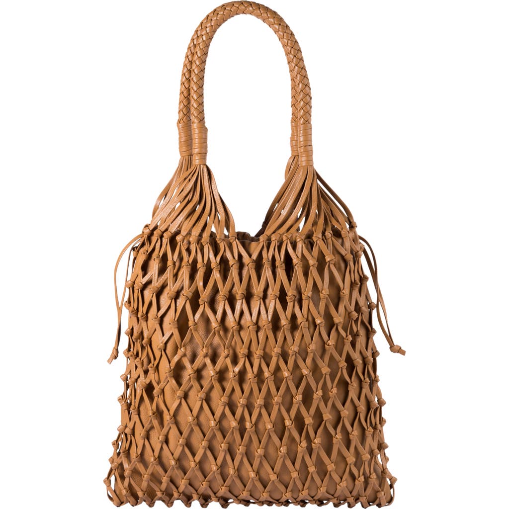 Adriana Castro La Red Mesh Bag In Leather In Tan