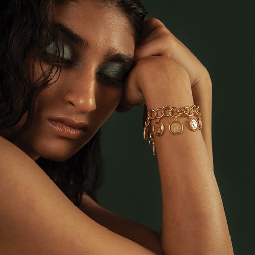 Dhwani Bhansal Inka Bracelet In Gold Plated