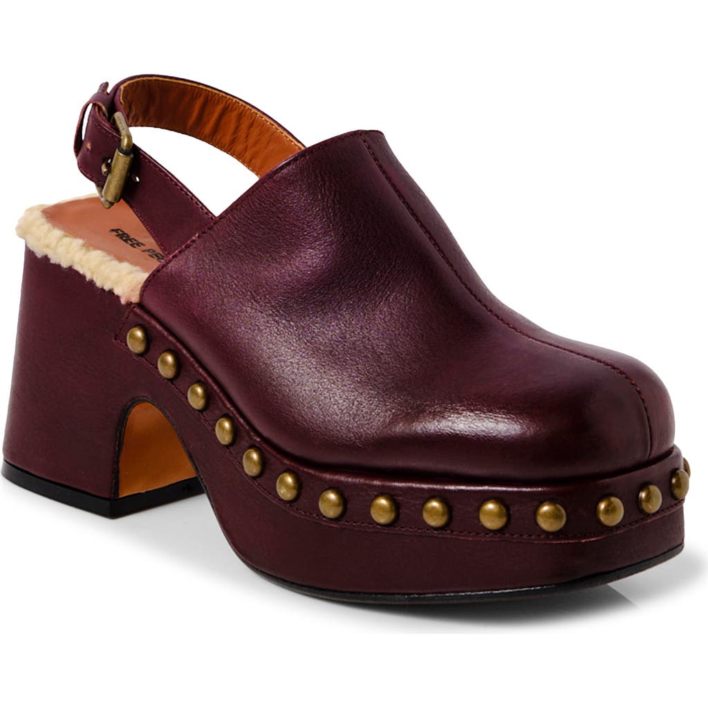 Shop Free People Autumn Studded Slingback Platform Clog In Wine