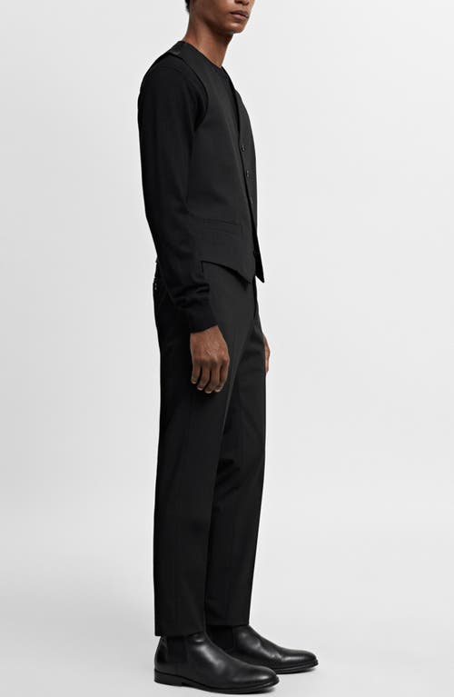 Mango Paris Superslim Fit Stretch Suit Vest In Black