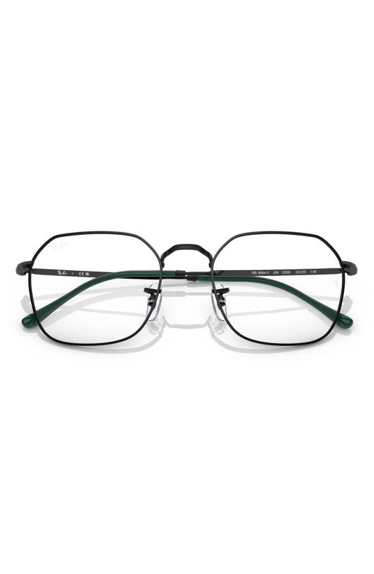 Shop Ray Ban Ray-ban Jim 53mm Irregular Optical Glasses In Black