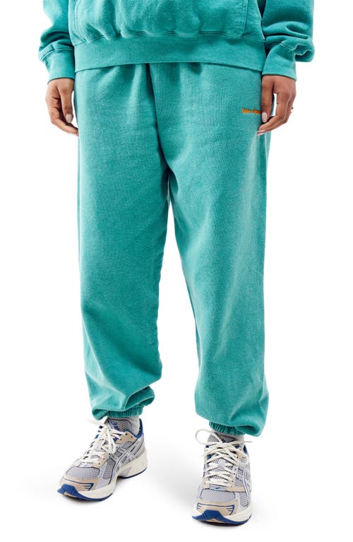 iets frans Logo Embroidery Cotton Blend Fleece Joggers in Turquoise