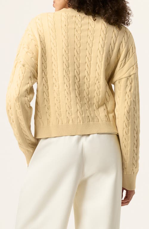 Shop Fila Baseline Cable V-neck Sweater In Soybean