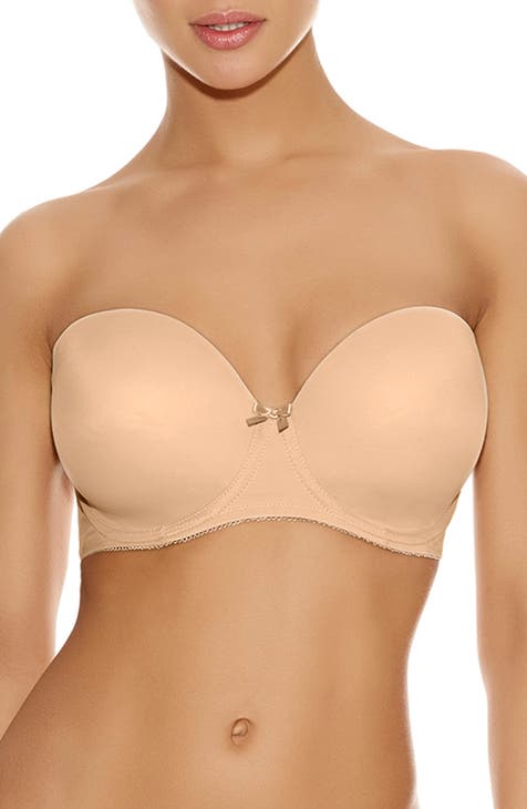 NORDSTROM BACKLESS STRAPLESS NUDE ADHESIVE BRA SIDE TABS PADDED PUSH UP B  CUP