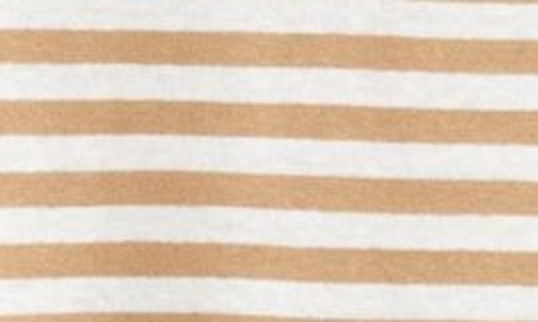 Shop Hugo Boss Tiburt Stripe Cotton & Linen T-shirt In Medium Beige