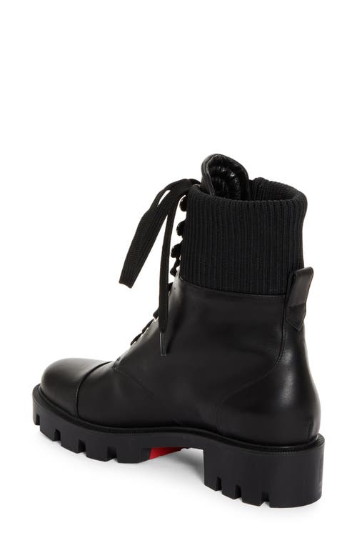 Christian Louboutin En Hiver Lug Leather Combat Boots In Black