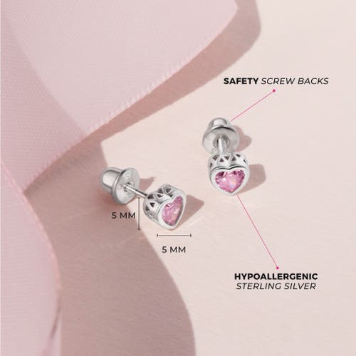 In Season Jewelry Cubic Zirconia Birthstone Heart Earrings In October
