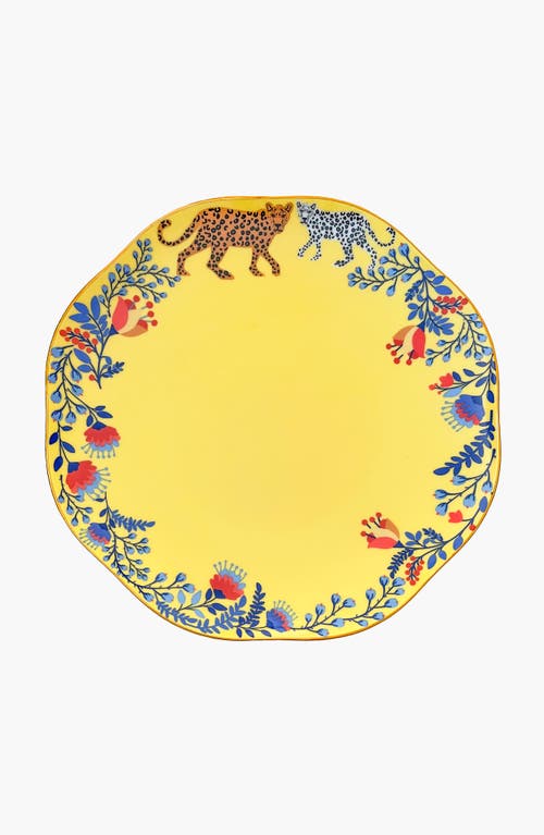 Jessie Zhao New York Amazon Rainforest Bone China Dinner Plate In Yellow In Yellow