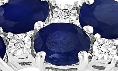Effy Sterling Silver Diamond Band Ring In Sapphire