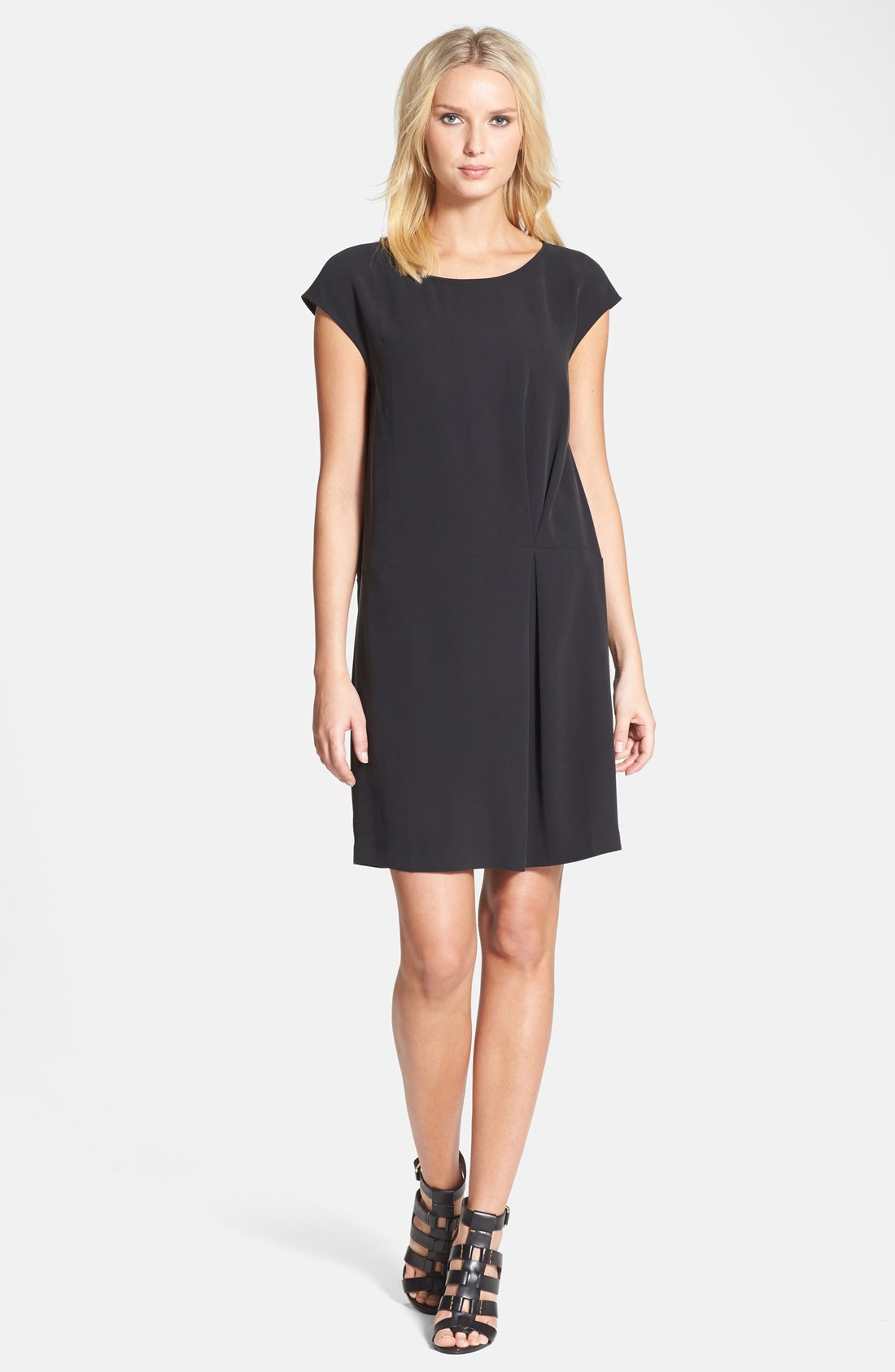 Eileen Fisher Wide Neck Silk Dress | Nordstrom