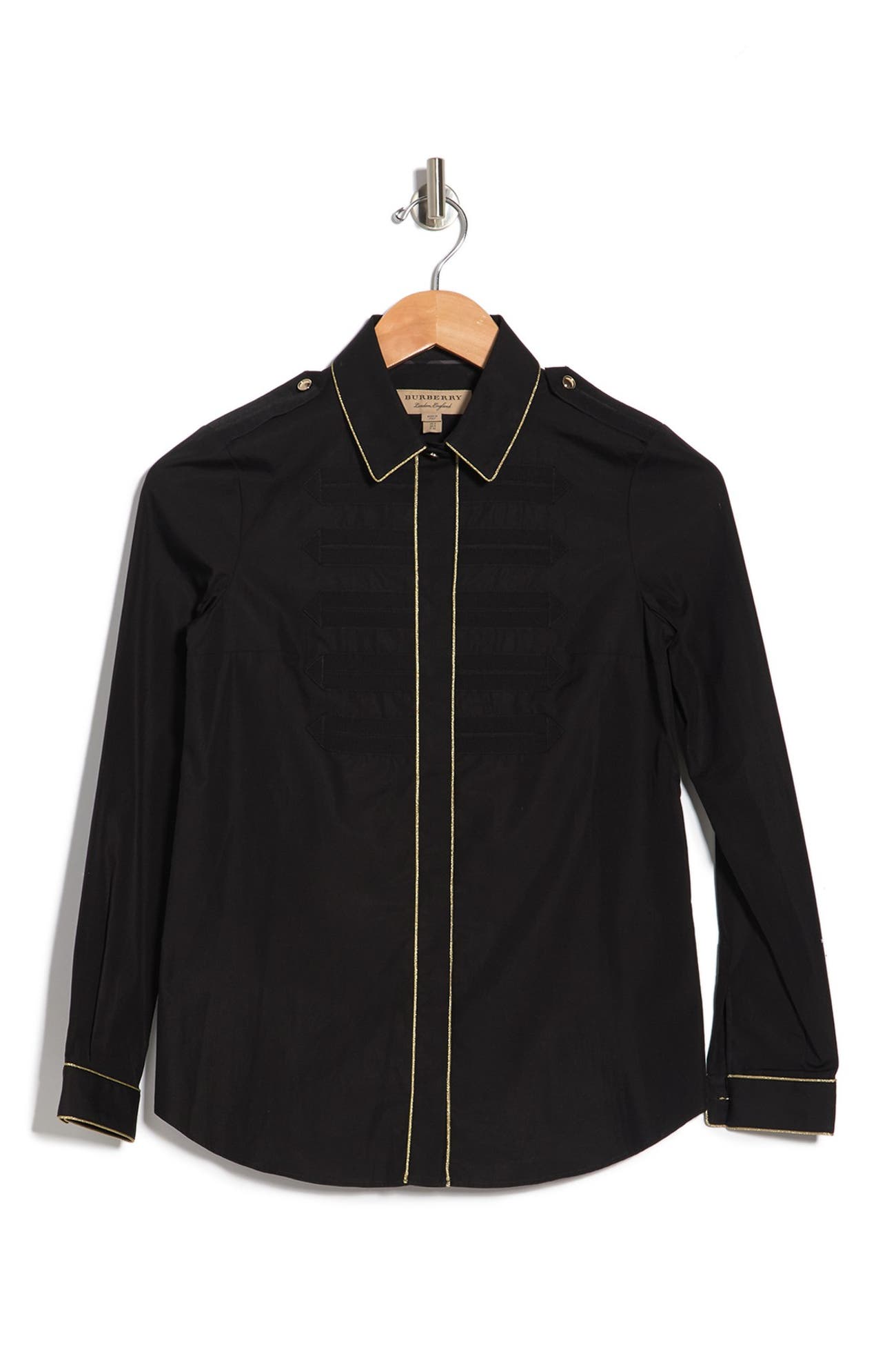 Burberry | Contrast Button Front Blouse | Nordstrom Rack