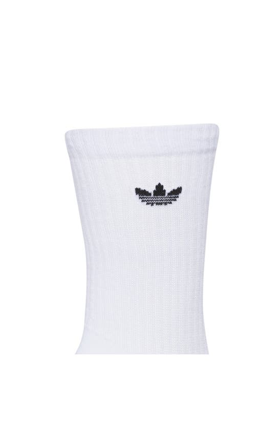 Shop Adidas Originals Gender Inclusive Trefoil Assorted 3-pack Crew Socks In White/ Black/ Wonder White