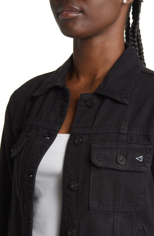 Shop Hidden Jeans Fitted Denim Trucker Jacket In Black
