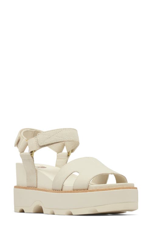 Sorel Joanie Iv Ankle Strap Platform Wedge Sandal In Chalk/chalk