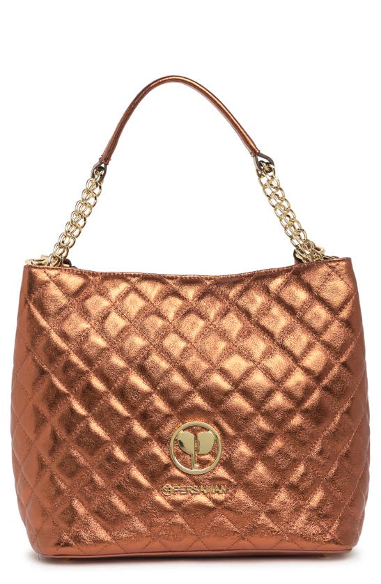 Persaman New York Ana Diamond Quilted Leather Satchel In Copper