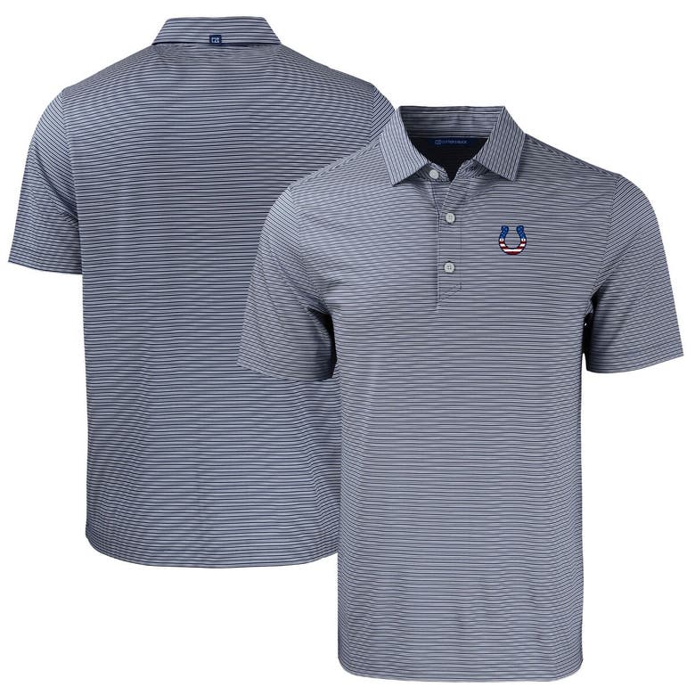 Shop Cutter & Buck Navy Indianapolis Colts  Americana Forge Eco Double Stripe Stretch Recycled Polo