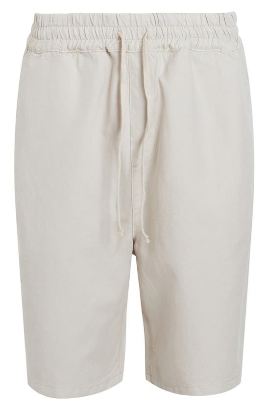Shop Allsaints Hanbury Cotton & Linen Shorts In Milky Grey