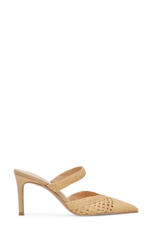 Dolce Vita Kaline Light Natural Raffia Pointed-toe Mule Pumps In Light Natural Raffia