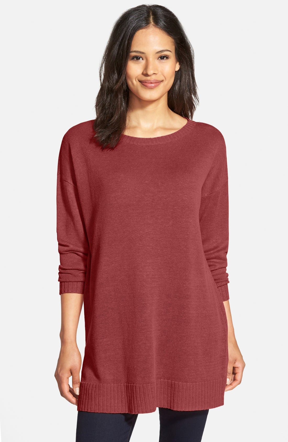 Eileen Fisher Organic Linen Knit Tunic (Regular & Petite) Nordstrom