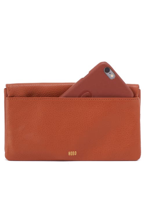 Hobo Lumen Leather Bifold Wallet In Warm Honey