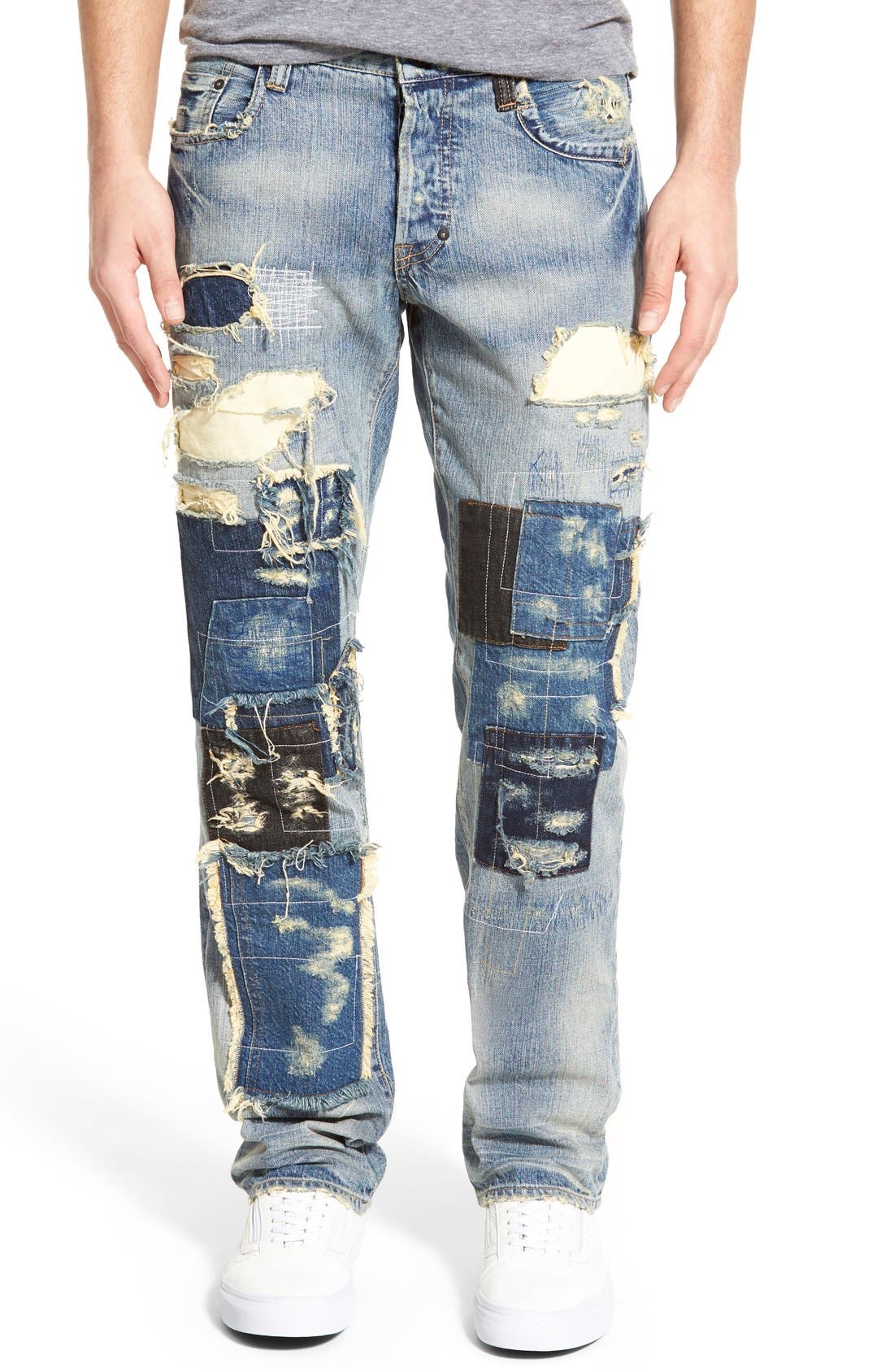 PRPS 'Barracuda' Straight Leg Repaired Patchwork Jeans (Starling) | Nordstrom