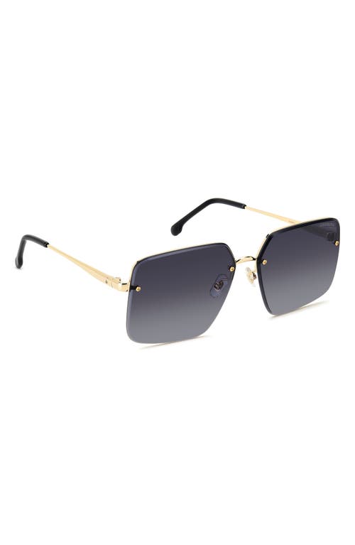 Carrera Eyewear 61mm Rimless Rectangular Sunglasses In Gold Black/brown Blsp
