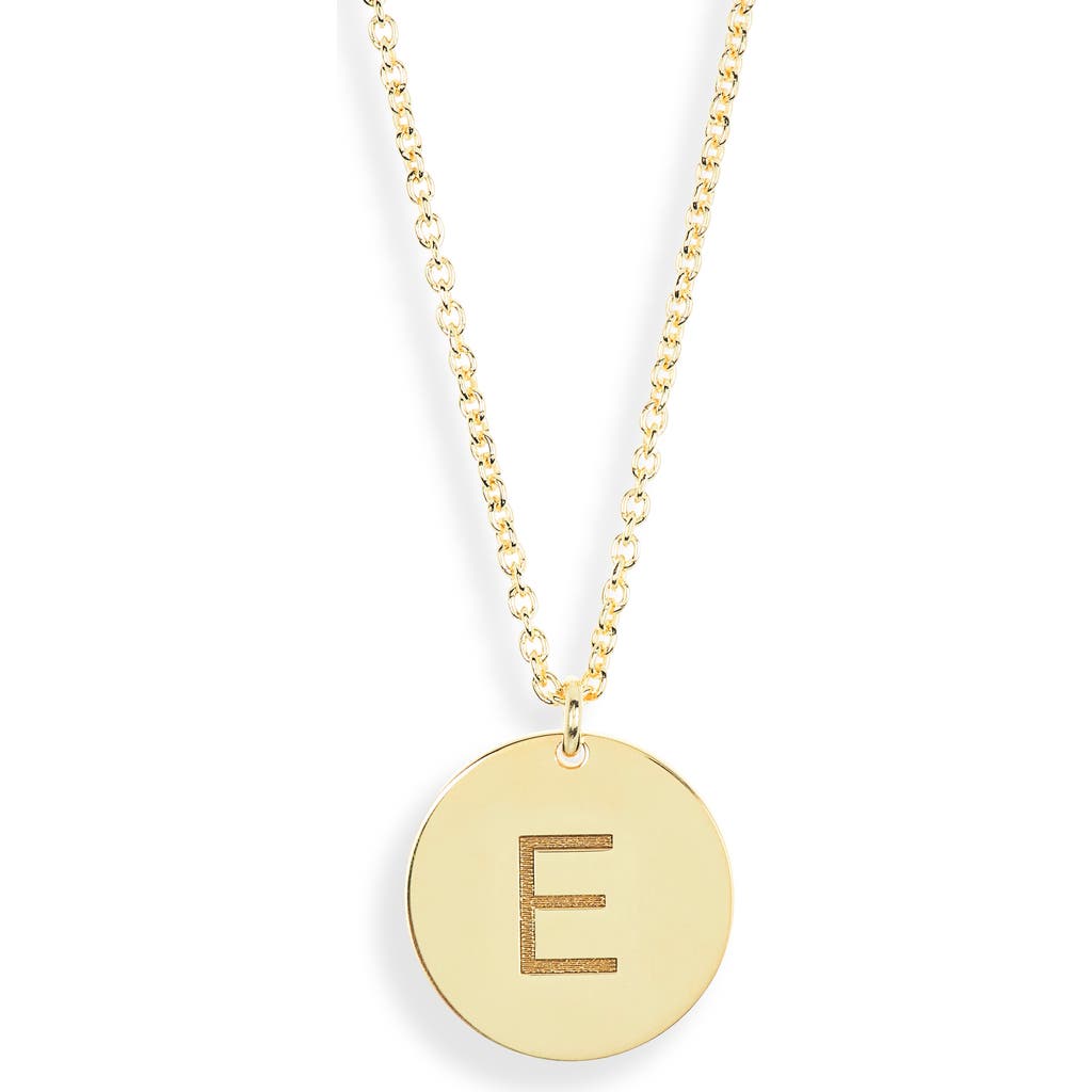 Meshmerise Initial Disc Pendant Necklace In Yellow-e