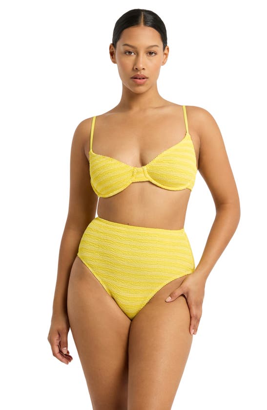 Shop Bondeye Bond-eye Gracie Underwire Bikini Top In Limoncello Stripe