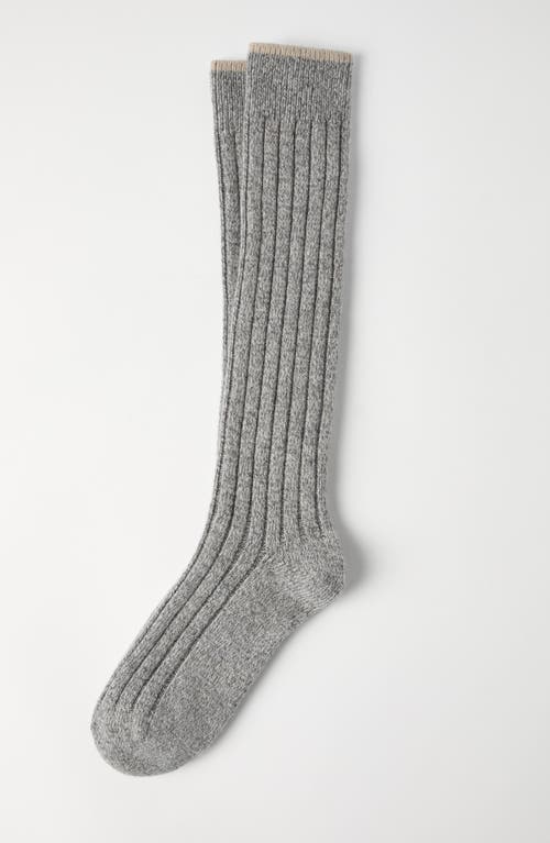 Shop Brunello Cucinelli Cashmere Knit Socks In Grey