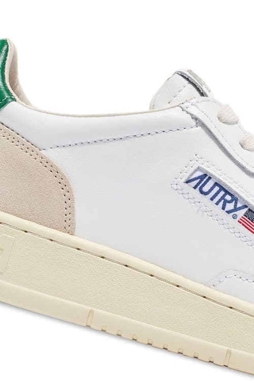 Shop Autry Medalist Low Sneaker In White W/green