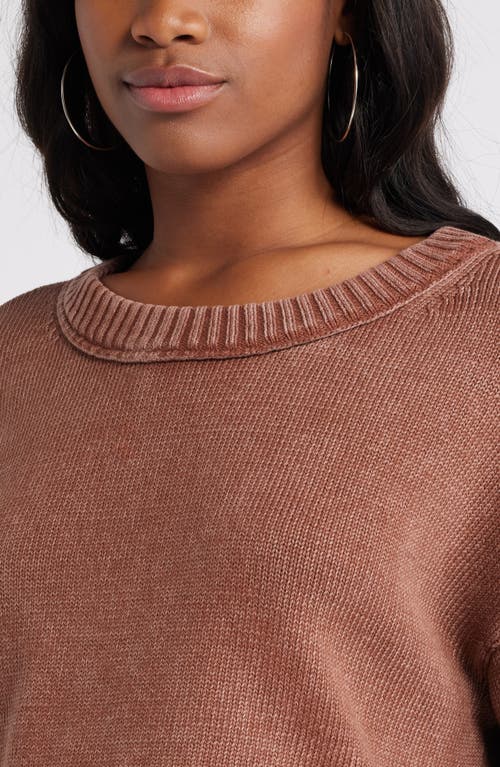 Shop Bp. Acid Wash Oversize Cotton Sweater In Brown Topaz