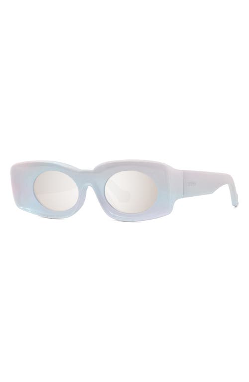 Shop Loewe X Paula's Ibiza 49mm Mirrored Oval Sunglasses In White/other/smoke Mirror