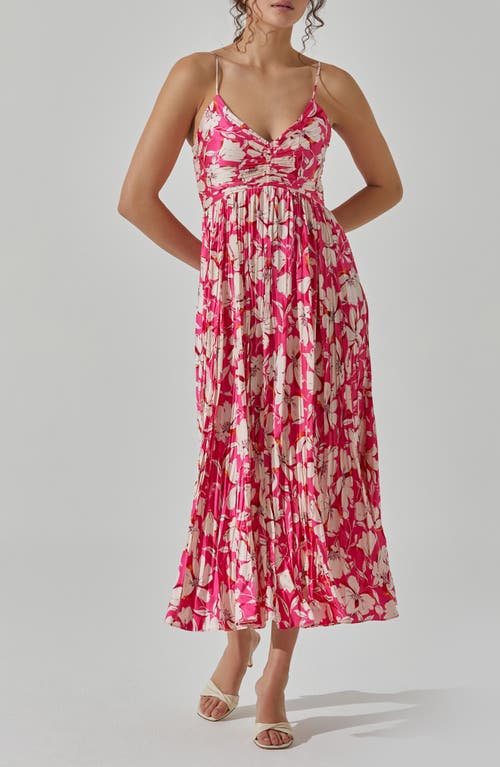 Shop Astr The Label Maeve Floral Midi Sundress In Pink Cream Floral