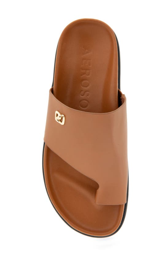 Shop Aerosoles Laurel Slide Sandal In Tan Leather