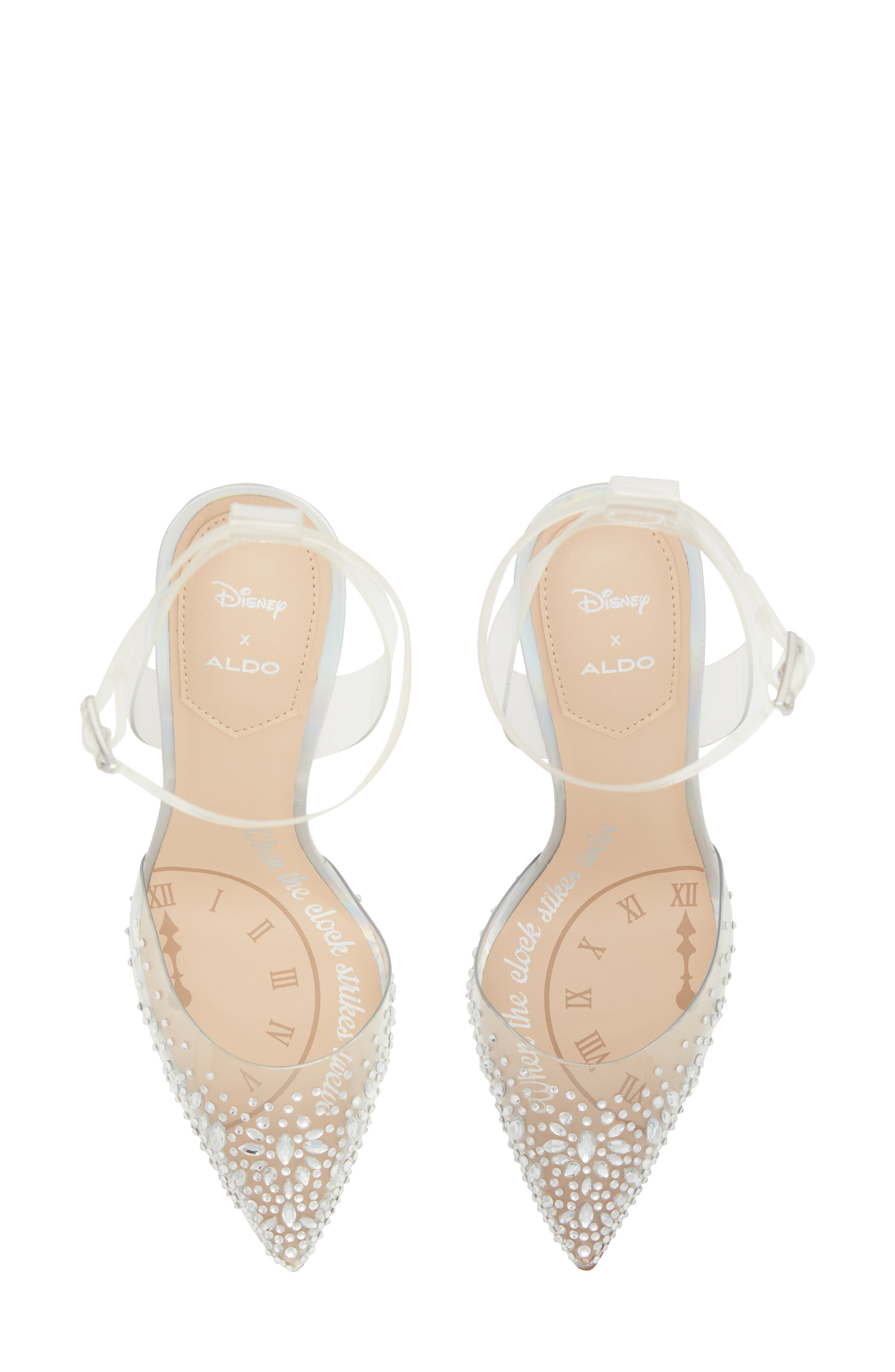 Disney x ALDO Cinderella Glass Slipper Clear Jewel Embellished Pointed Toe  Pumps