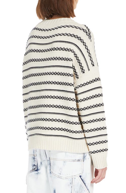 Shop Max Mara Foster Stripe Crewneck Sweater In Navy