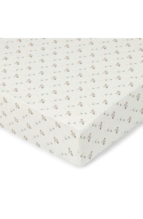 Shop Crane Baby Avery Print Organic Cotton Muslin Fitted Crib Sheet In Poppy Flower