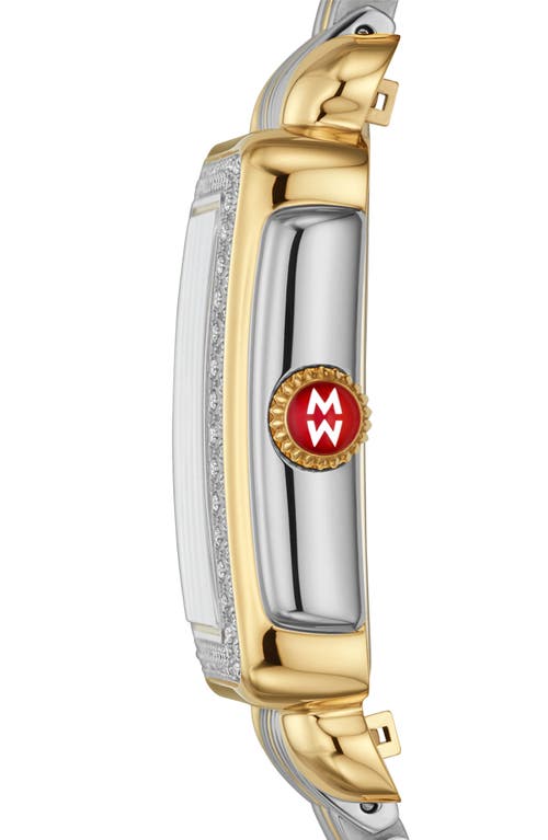 Shop Michele Deco Madison Mid Diamond Bracelet Watch, 29mm X 31mm In Gold/silver