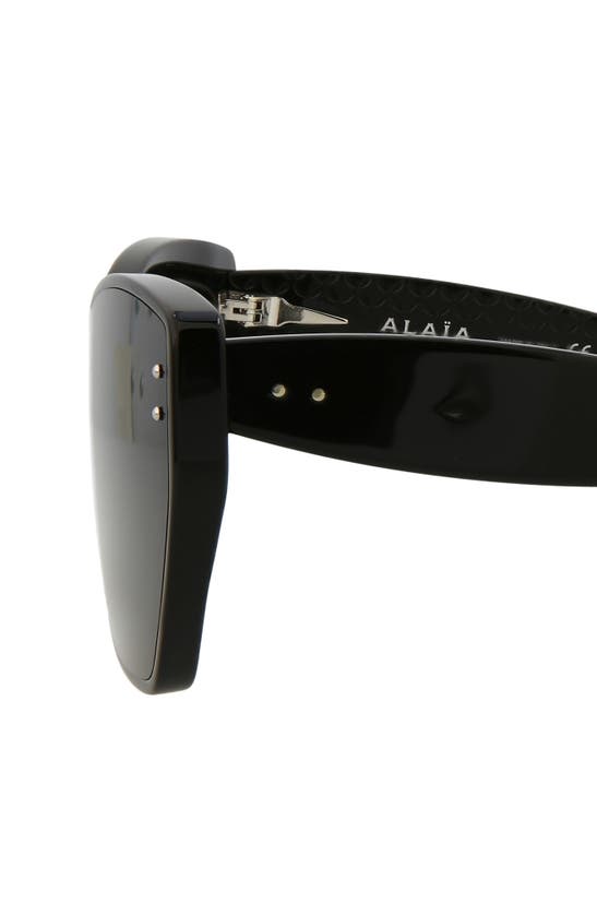 Shop Alaïa 99mm Cat Eye Sunglasses In Black Black Grey