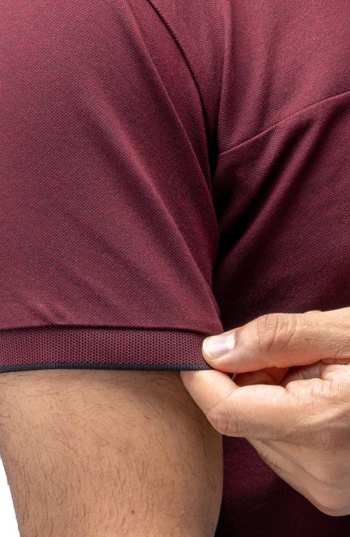 X-ray Men's Short Sleeve Pieced Pique Tipped Polo In Burgundy