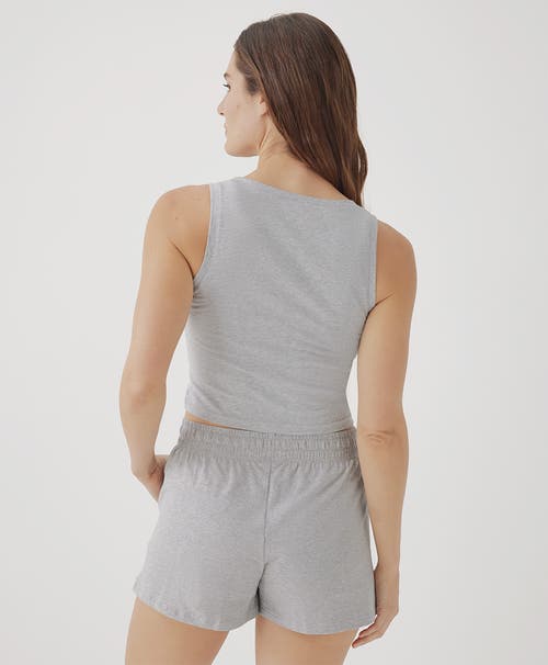 Shop Pact Organic Cotton Cool Stretch Fitted Lounge Tank In Heather Grey