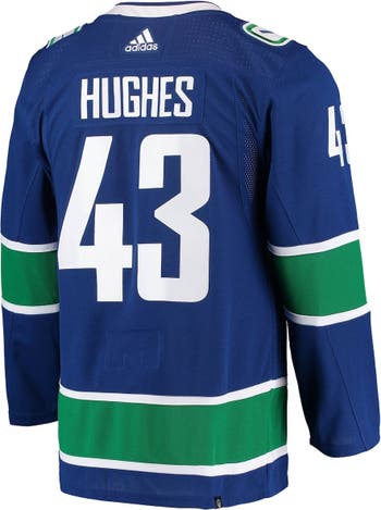 Men's Adidas Quinn Hughes Blue Vancouver Canucks Home Primegreen Authentic Pro Player Jersey