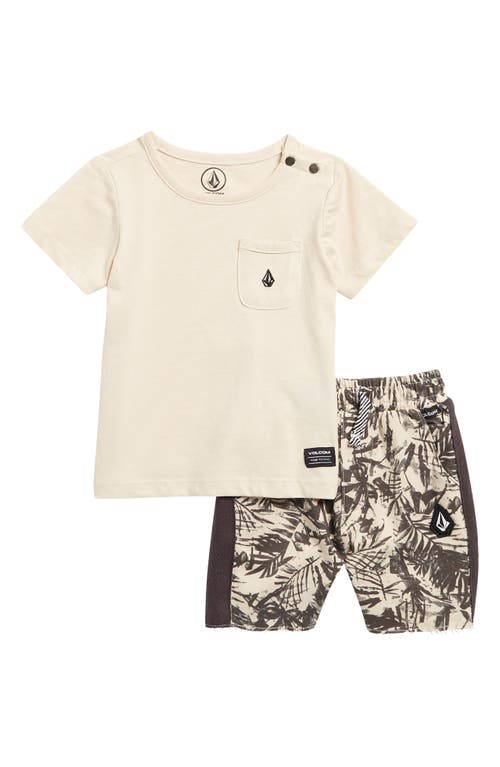 Volcom Jersey T-Shirt & French Terry Shorts Set Bone at Nordstrom,