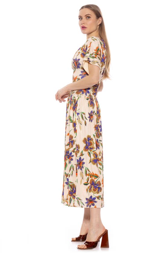 Shop Alexia Admor Luna Dolman Sleeve Maxi Dress In Beige Floral