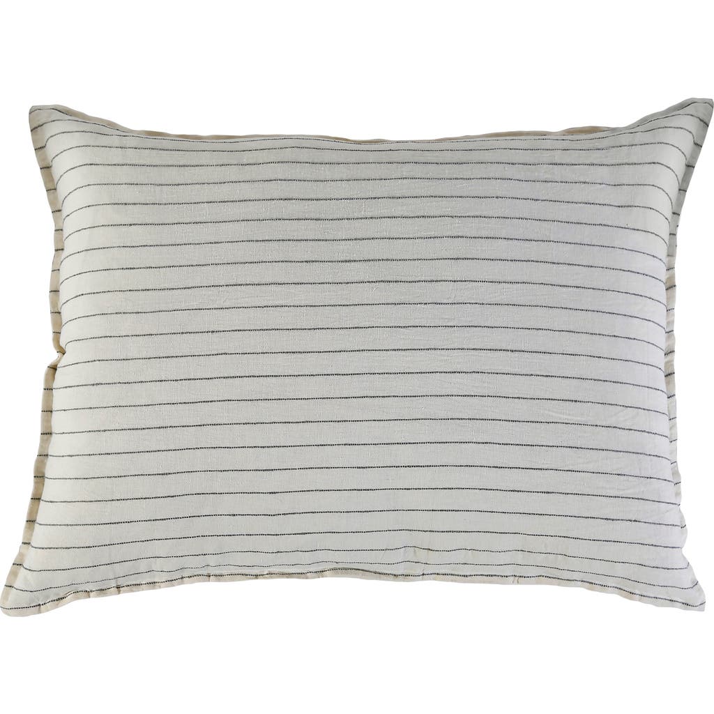 Pom Pom At Home Blake Linen Sham In Cream/grey