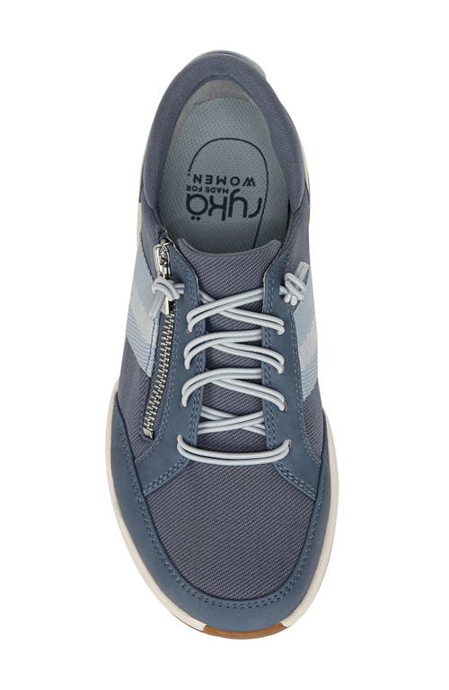 Ryka Rykä Carefree Zip Walking Sneaker In Stone Blue