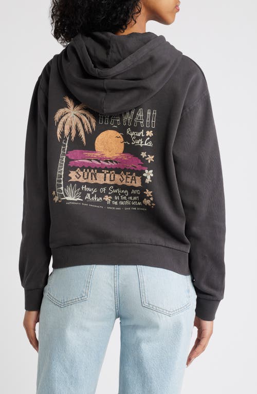 Rip Curl Sun To Sea Graphic Hoodie In Hawaii Washed Black